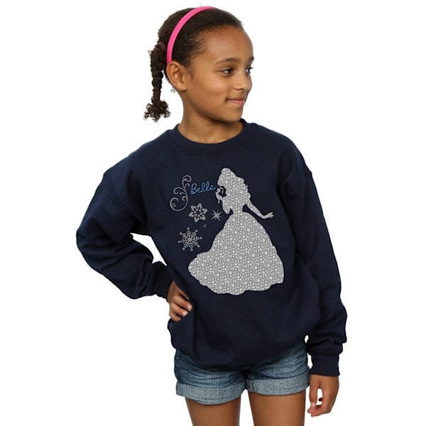 Disney Princess Girls Belle Jul Silhouette Sweatshirt 9-11 Navy Blue 9-11 Years