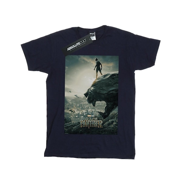 Marvel Boys Black Panther Poster T-Shirt 7-8 år Marinblå Navy Blue 7-8 Years