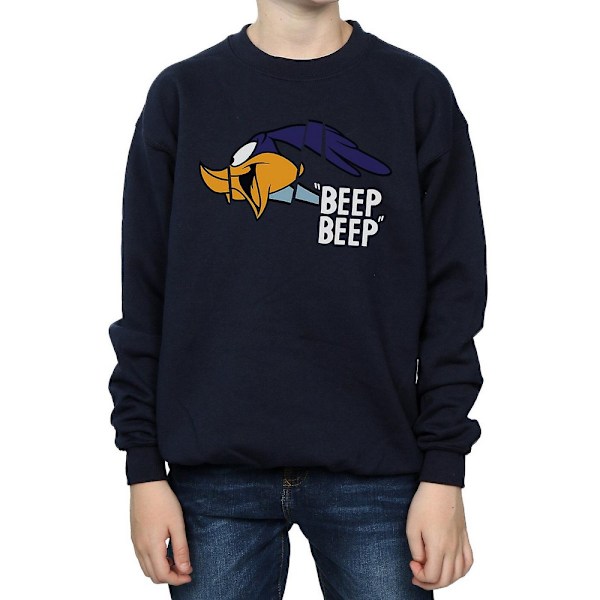 Looney Tunes Pojkar Beep Beep Road Runner Bomullströja 7-8 År Navy Blue 7-8 Years