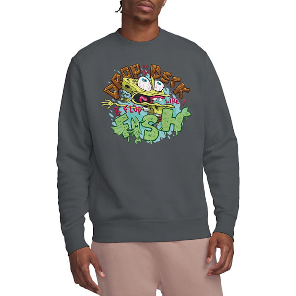 SvampBob Fyrkant Unisex Vuxen Drop And Flop Sweatshirt S C Charcoal S