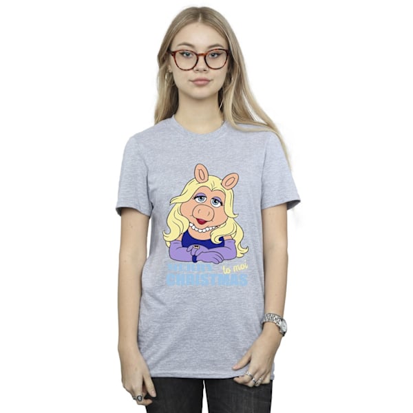 Disney Dam/Kvinnor Muppets Miss Piggy Queen Of Holidays Cotto Sports Grey L