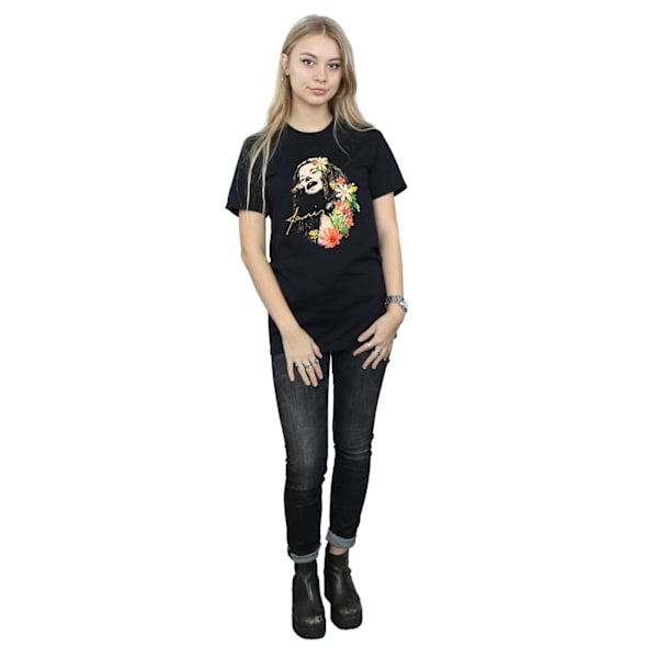 Janis Joplin Dammönster Bomull Pojkvän T-shirt för kvinnor/damer Black 3XL
