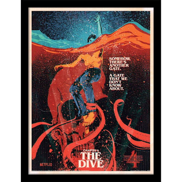 Stranger Things 4 Kapitel 6 The Dive inramad affisch 40cm x 30cm Multicoloured 40cm x 30cm