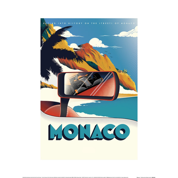 Zoom Monaco Formula 1 Poster 80cm x 60cm Blå/Röd/Vit Blue/Red/White 80cm x 60cm