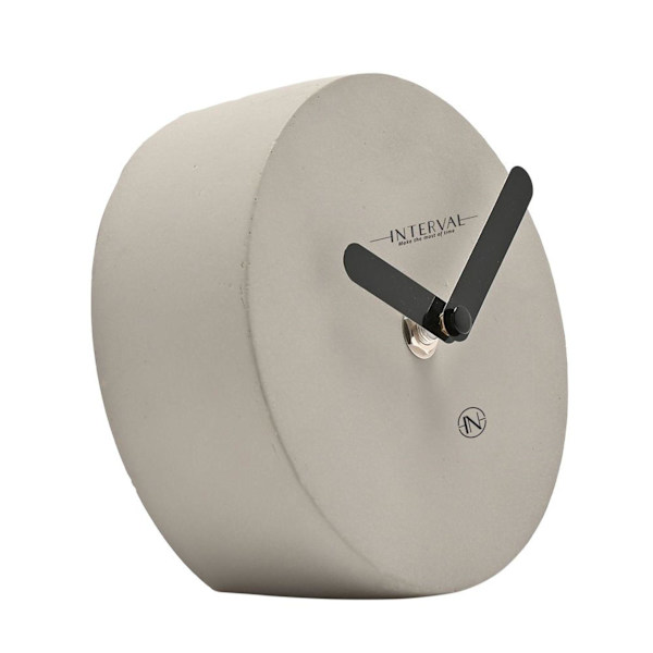 Interval Rund Mantel Klocka i Cement - 13cm One Size Grå Grey One Size