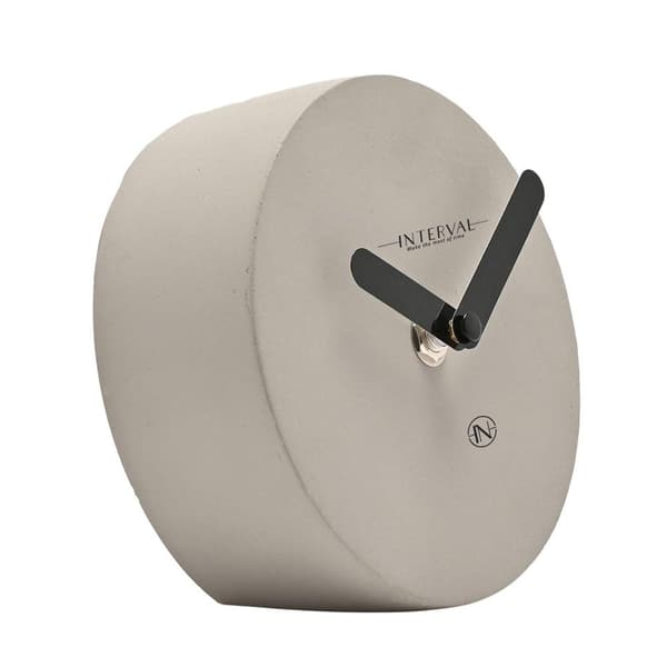 Intervall Rund Mantel Klocka i Cement - 13cm One Size Grå Grey One Size