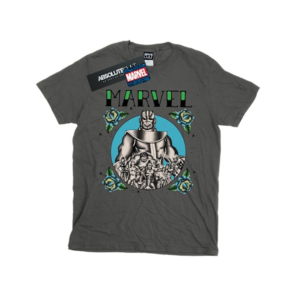 Marvel Boys Avengers Group Tattoo T-Shirt 7-8 år Kol Charcoal 7-8 Years