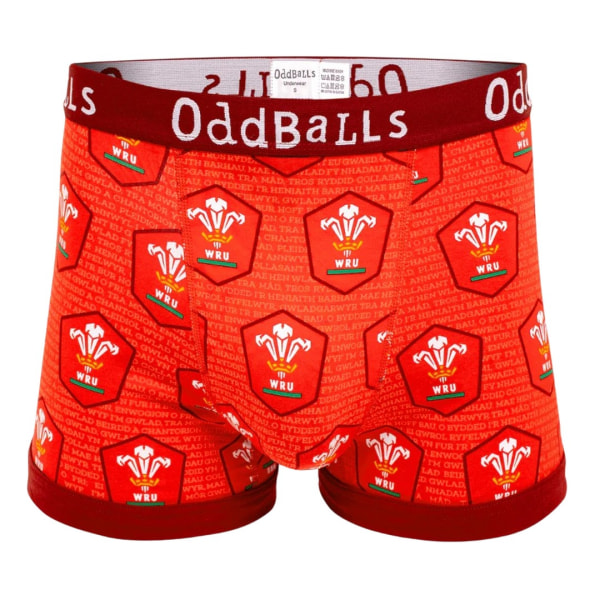 OddBalls Herr Hemma Welsh Rugby Union Boxer XL Röd Red XL