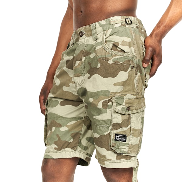 Crosshatch herr Jimster Camo Cargo Shorts 34R Olive Olive 34R