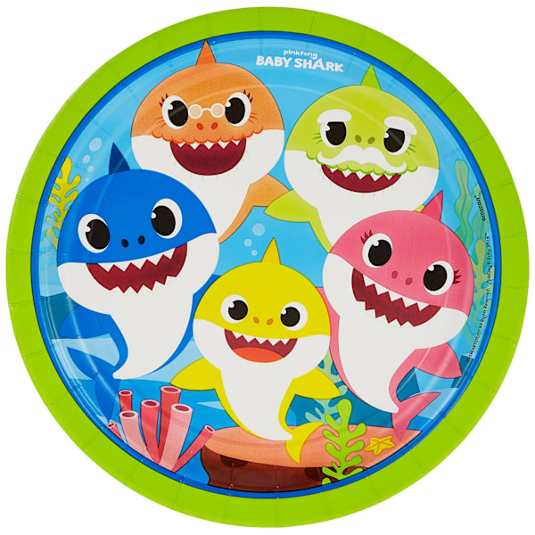 Baby Shark Engångstallrikar En Storlek Flerfärgad Multicoloured One Size