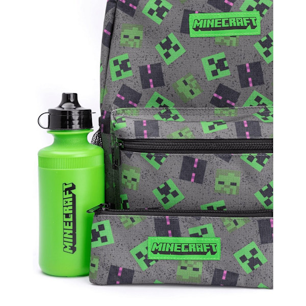 Minecraft Lunch Bag och Ryggsäck Set (4-pack) One Size Grå/ Grey/Green/Black One Size