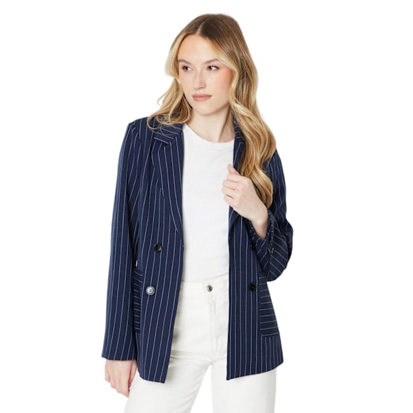 Dorothy Perkins Blazer för Kvinnor/Dam med Randig Patchficka, Storlek 16 UK Navy 16 UK