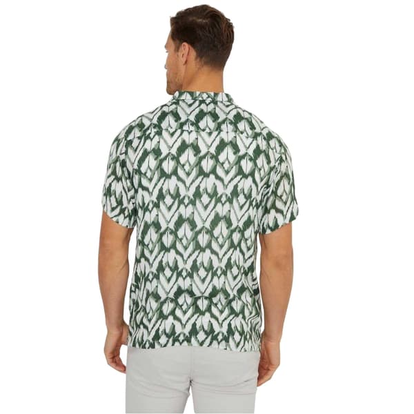 Threadbare Herr Geometrisk Kortärmad Skjorta L Tallgrön Pine Green L