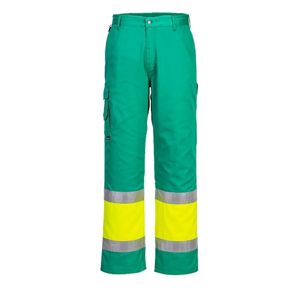 Portwest Herr Kontrast Hi-Vis Arbetsbyxor L R Gul/Teal Yellow/Teal L R