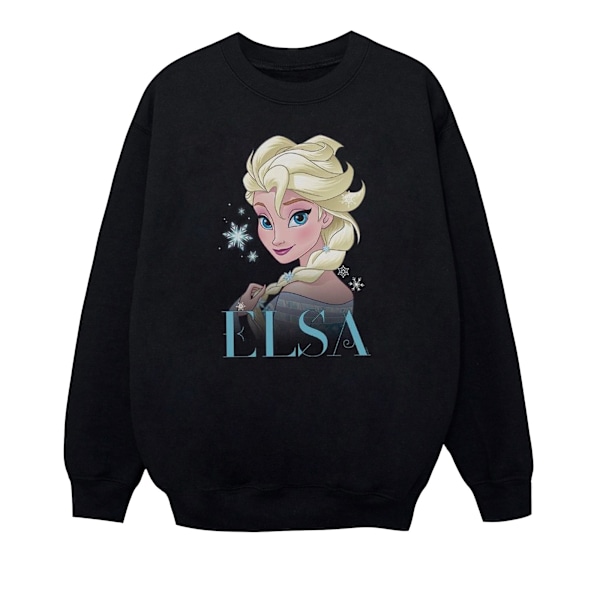 Disney Pojkar Frozen Elsa Snöflinga Porträtt Sweatshirt 7-8 År Black 7-8 Years