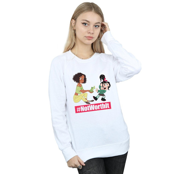 Disney Dam/Kvinnor Wreck It Ralph Tiana Och Vanellope Sweatshirt White M