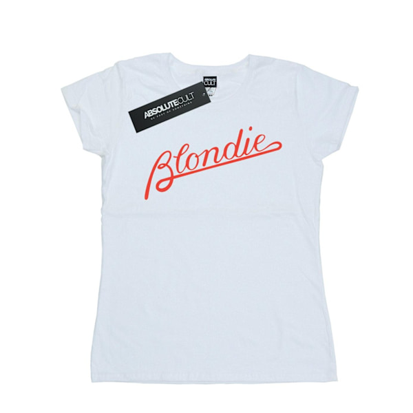 Blondie Dam/Kvinnor Lines Logo Bomull T-shirt L Vit White L