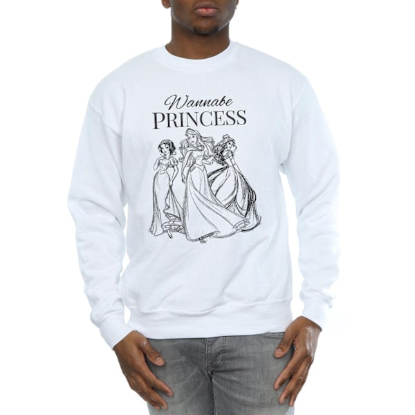 Disney Princess Mens Wannabe Princess Sweatshirt XXL Vit White XXL