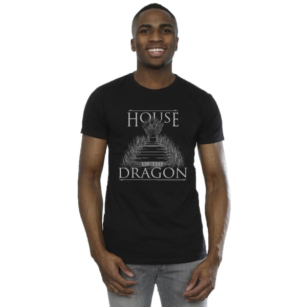 Game Of Thrones: House Of The Dragon T-shirt för män med text om tronen, storlek L Black L