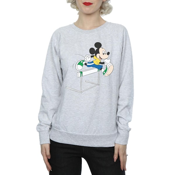 Disney Dam/Kvinnor Mickey Mouse Häckar Sweatshirt S Heather Heather Grey S