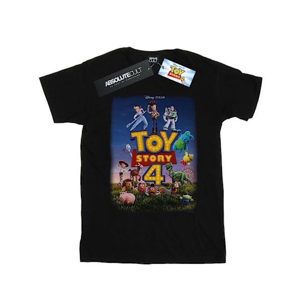 Disney Girls Toy Story 4 Poster Art Bomull T-shirt 7-8 år Svart Black 7-8 Years