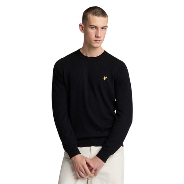 Lyle & Scott Herrtröja Stickad Rundhals M Jet Black Jet Black M