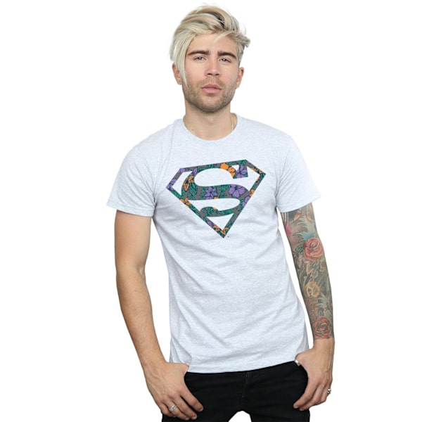 DC Comics Herr Superman Floral Logo 1 T-shirt M Sports Grey Sports Grey M