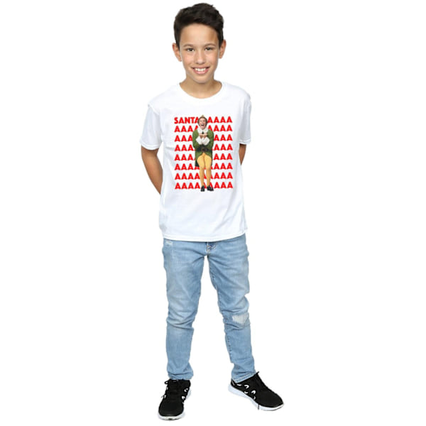 Elf Boys Buddy Santa Scream T-Shirt 7-8 år Vit White 7-8 Years