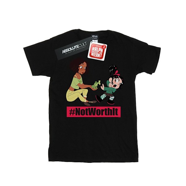 Disney Girls Wreck It Ralph Tiana Och Vanellope Bomull T-shirt Black 5-6 Years