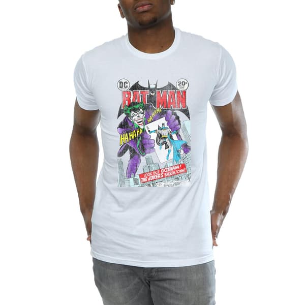 DC Comics Herr Batman Joker Spelkort Omslag T-Shirt L Vit White L