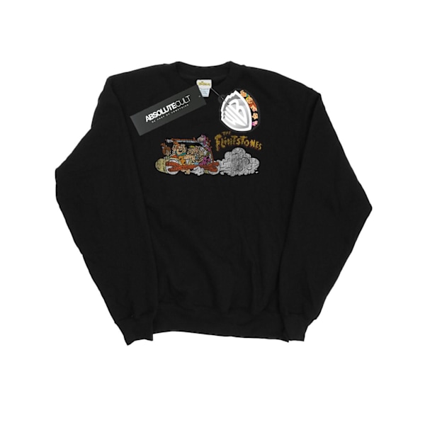 The Flintstones Herr Familjebil Distressed Sweatshirt 3XL Svart Black 3XL