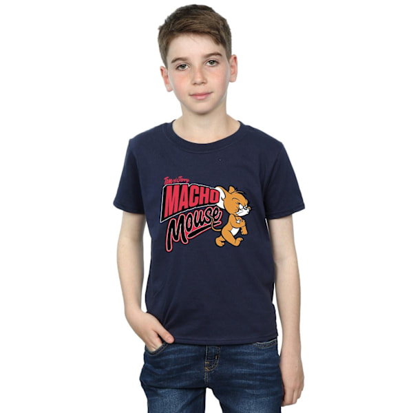 Tom And Jerry Boys Macho Mouse T-Shirt 9-11 År Marinblå Navy Blue 9-11 Years