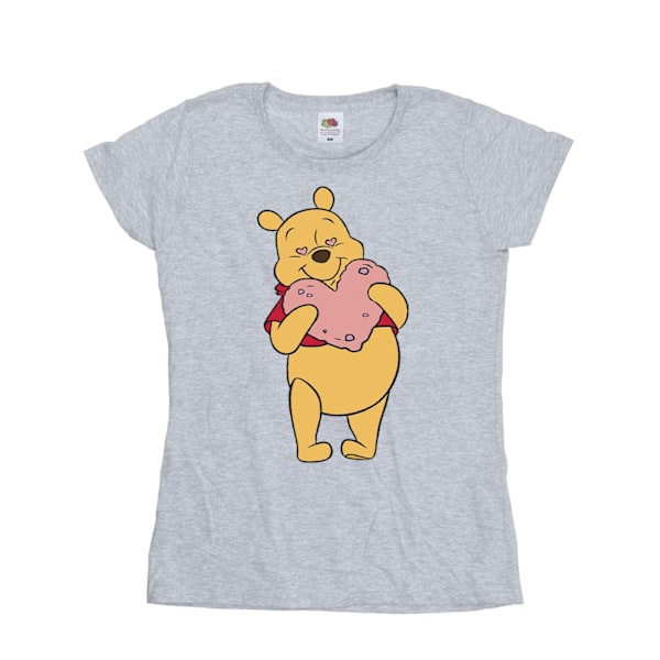 Disney Dam/Kvinnor Winnie The Pooh Hjärta Ögon Bomull T-shirt Sports Grey M