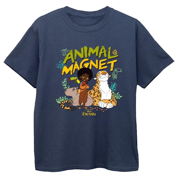 Disney Boys Encanto Animal Magnet T-Shirt 7-8 år Marinblå Navy Blue 7-8 Years