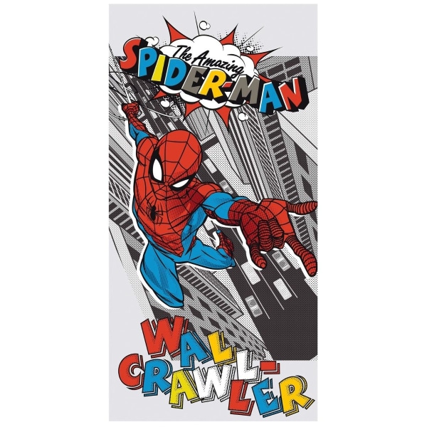 Spider-Man Pop Art bomullsstrandhandduk en storlek röd/blå/grå Red/Blue/Grey One Size