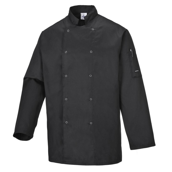 Portwest Mens Suffolk Långärmad kockjacka L Svart Black L