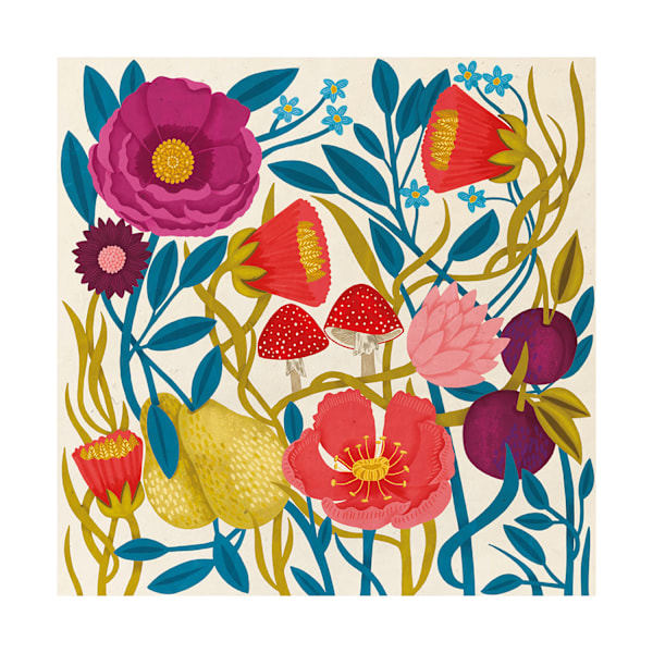 Nina Pace Out Of Blue Print 40cm x 40cm Flerfärgad Multicoloured 40cm x 40cm