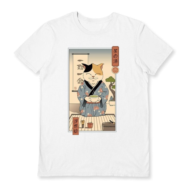 Vincent Trinidad Unisex Vuxen Cat Tea Ceremony T-shirt S Vit White S