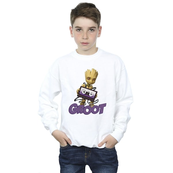 Guardians Of The Galaxy Boys Groot Kassett Sweatshirt 7-8 År White 7-8 Years