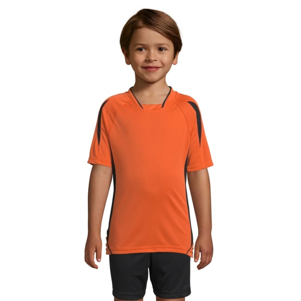 SOLS barn/barn Maracana 2 kortärmad fotboll T-shirt 8 Orange/Black 8 Years