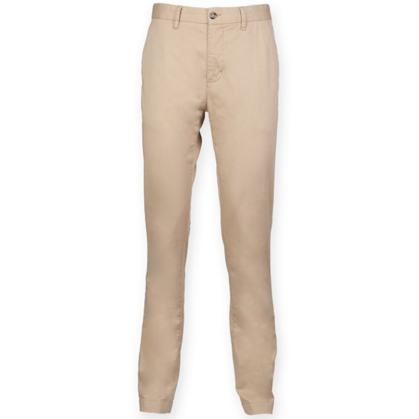 Front Row Herr Chino Stretchbyxor i Bomullsblandning 32L Stone Stone 32L