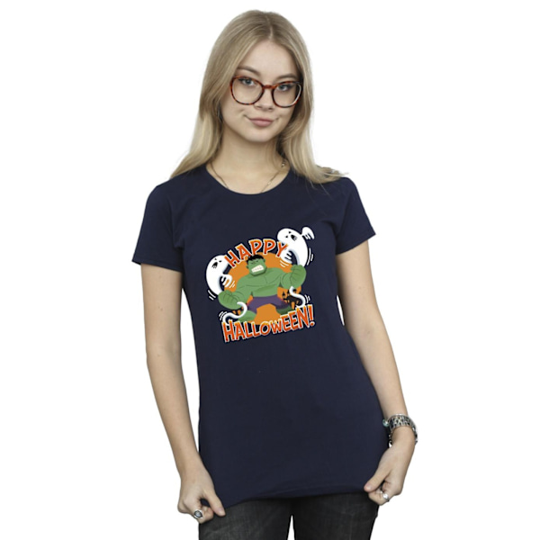 Marvel Dam/Kvinnor Hulk Happy Halloween Bomull T-Shirt XXL Marinblå Navy Blue XXL