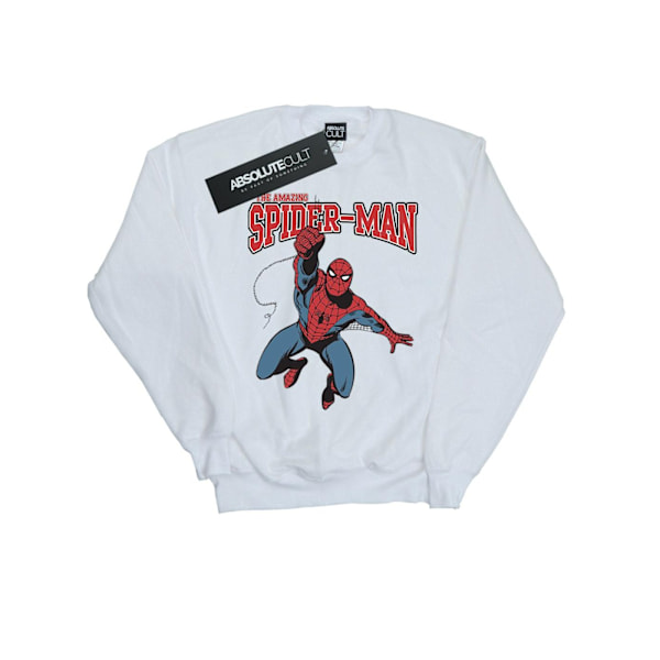 Marvel Girls Spider-Man Leap Sweatshirt 9-11 år Vit White 9-11 Years