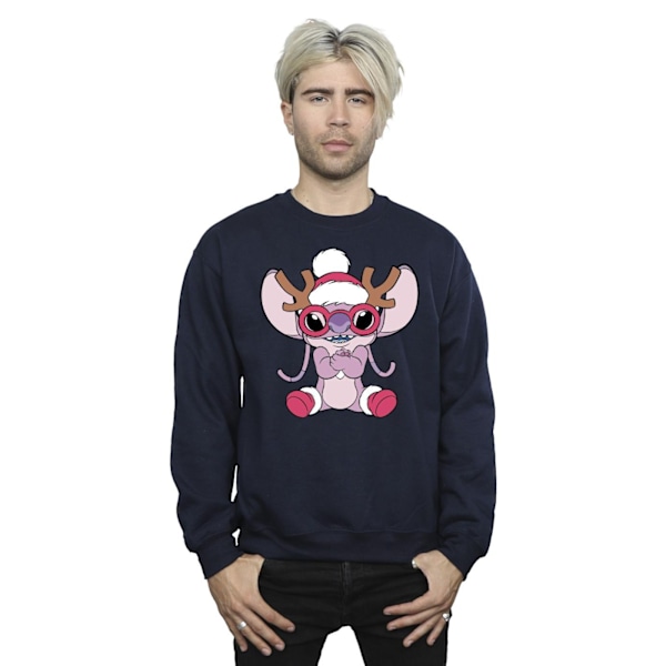 Disney Herr Lilo & Stitch Angel Ren Sweatshirt 5XL Marinblå Navy Blue 5XL