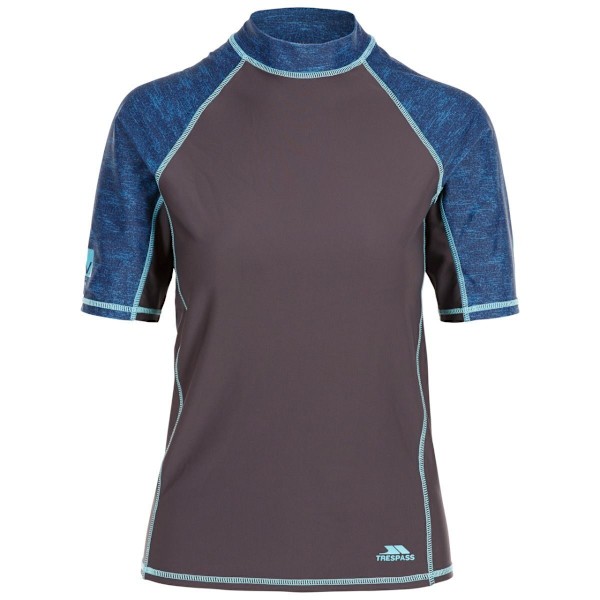 Trespass Dam/Kvinnor Calista Rash Guard XXL Mörkgrå/Blå Dark Grey/Blue XXL