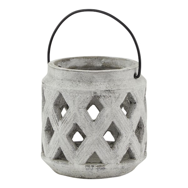 Hill Interiors Athena Stenlykta med Gitter 23cm x 17cm x 17cm White 23cm x 17cm x 17cm