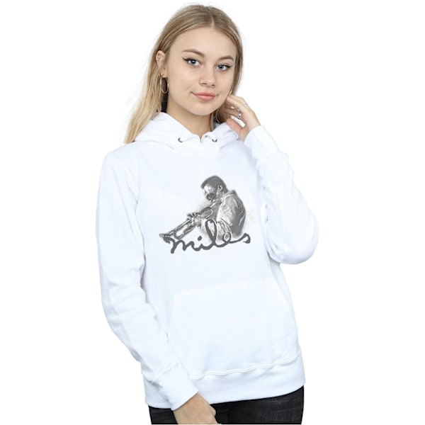 Miles Davis Dam/Kvinnor Profil Sketch Hoodie M Vit White M