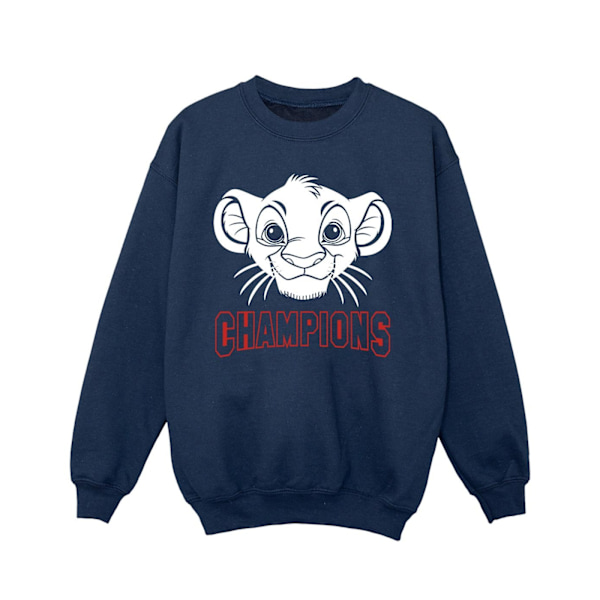 Disney Girls The Lion King Simba Face Champion Sweatshirt 7-8 år Navy Blue 7-8 Years