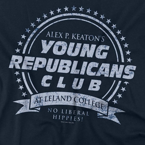 Family Ties Unisex Vuxen Young Republicans Club T-Shirt XL Marinblå Navy XL
