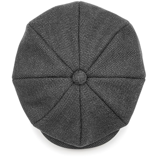 Beechfield Unisex Vuxen Heritage Baker Boy Cap L/XL Charcoal H Charcoal Herringbone L/XL